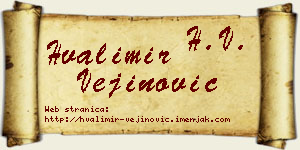 Hvalimir Vejinović vizit kartica